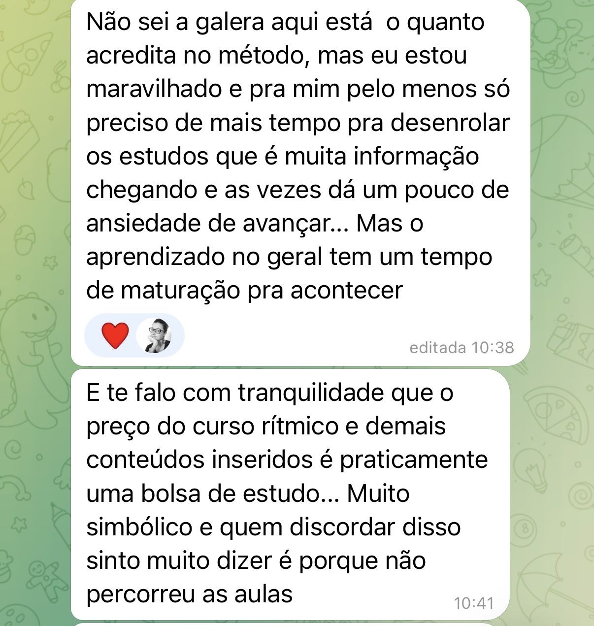 Aluno diz acreditar no método e que o preço do curso vale como uma bolsa de estudo