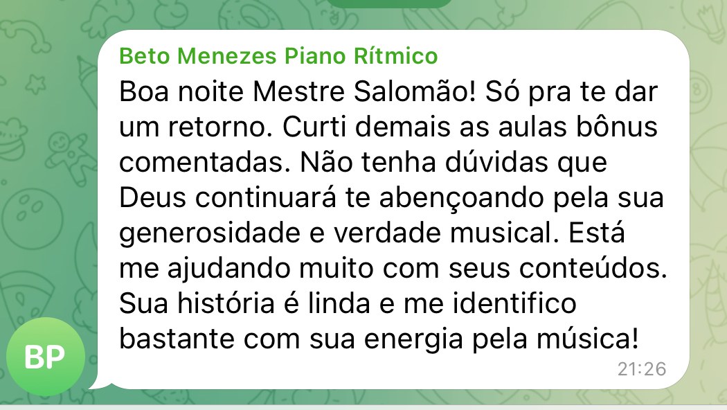 Beto Menezes agradece pelas aulas bônus comentadas e diz que o conteúdo está ajudando muito