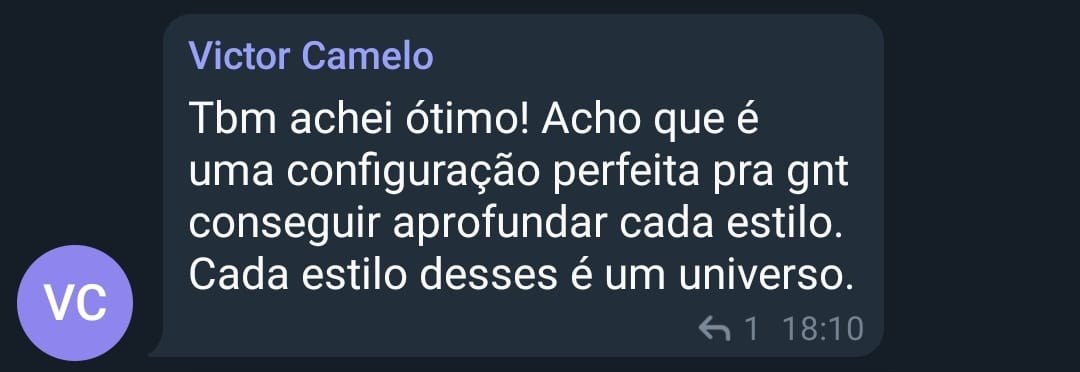Victor Camelo elogia o formato do curso por permitir aprofundar cada estilo