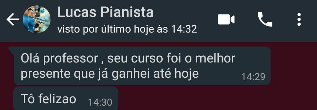 Lucas escreve que o curso foi o melhor presente que já ganhou