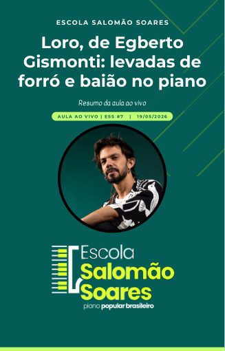 Capa do material de apoio da aula ao vivo “Loro, de Egberto Gismonti: levadas de forró e baião no piano”