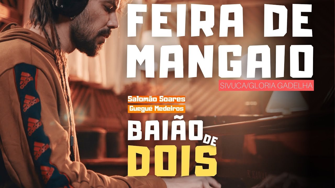 Salomão Soares at the piano and Guegué Medeiros on the zabumba, recording Feira de Mangaio