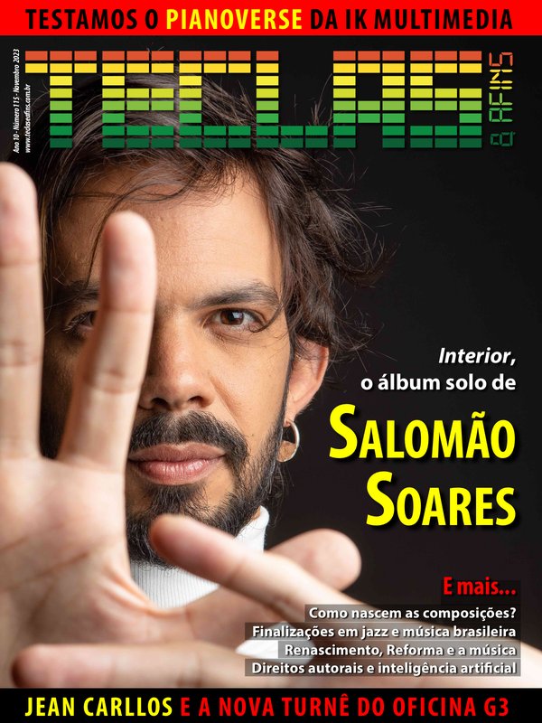 Cover of Teclas & Afins magazine, no. 115 (November 2023): “Interior, Salomão Soares’s solo album”