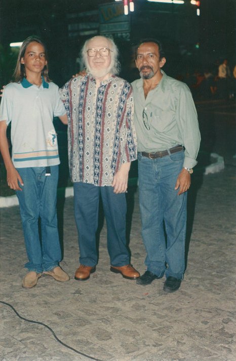 Salomão Soares as a teenager, Sivuca and Salomão’s father, José Soares, side by side on a night in João Pessoa