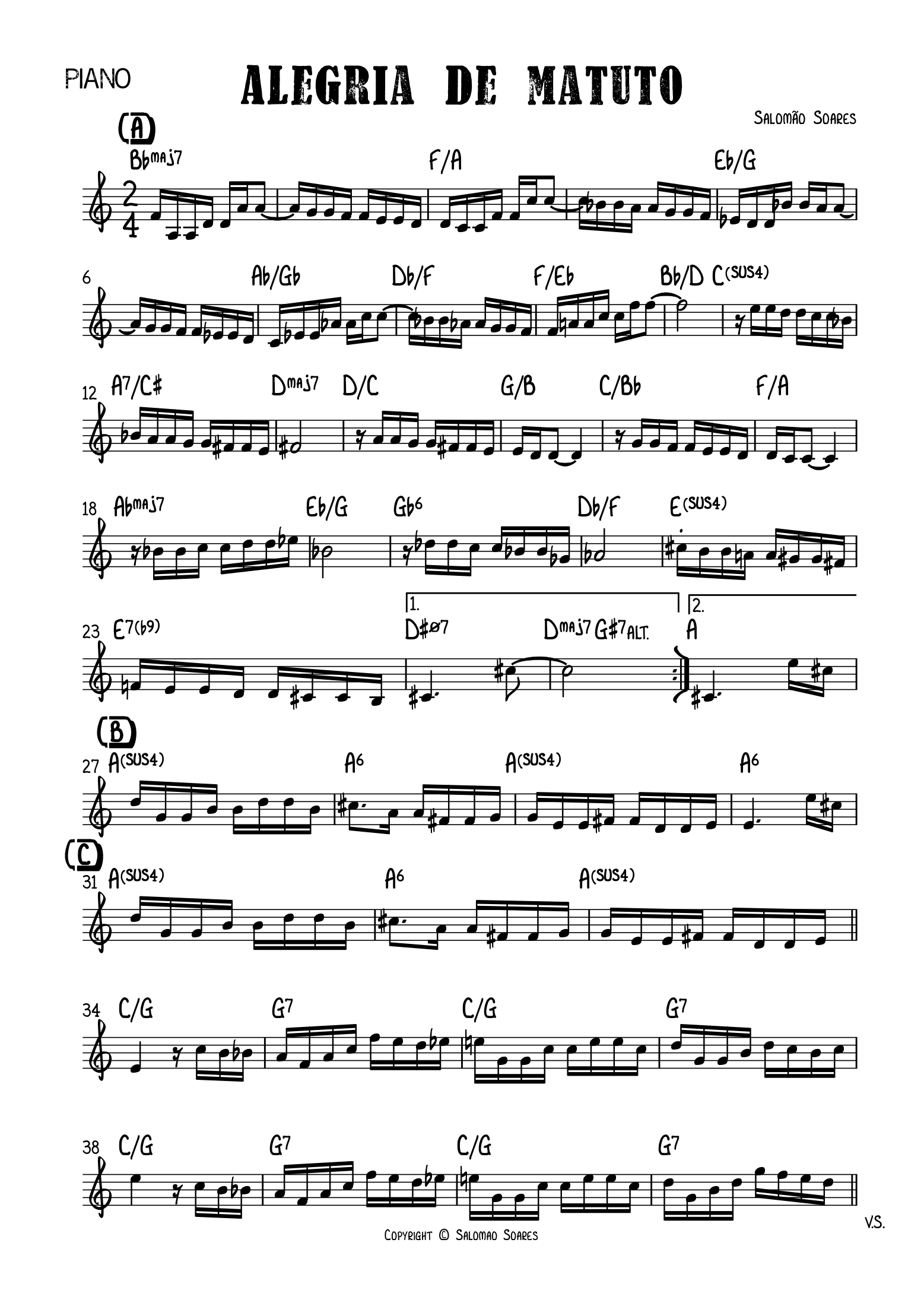 Pré-visualização da partitura de Alegria de Matuto