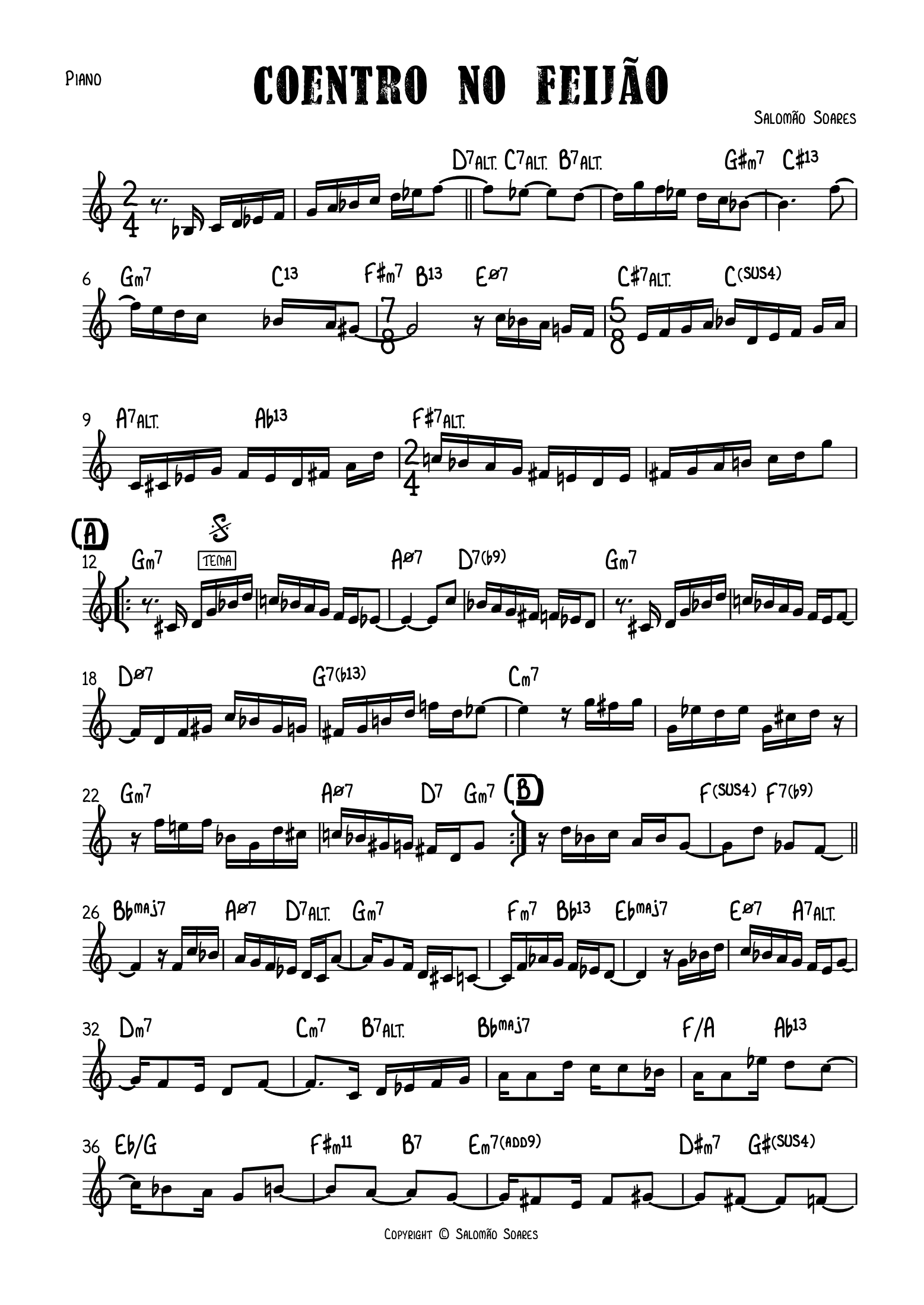 Pré-visualização da partitura de Coentro no Feijão