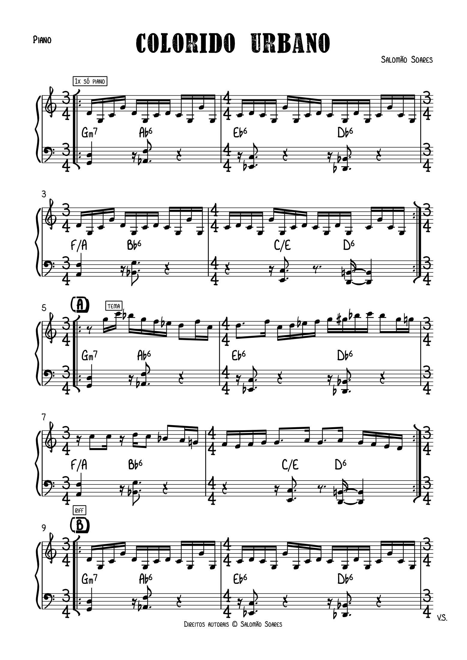 Preview of the Colorido Urbano score